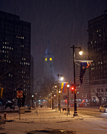 Philadelphia City Hall - City in Snow